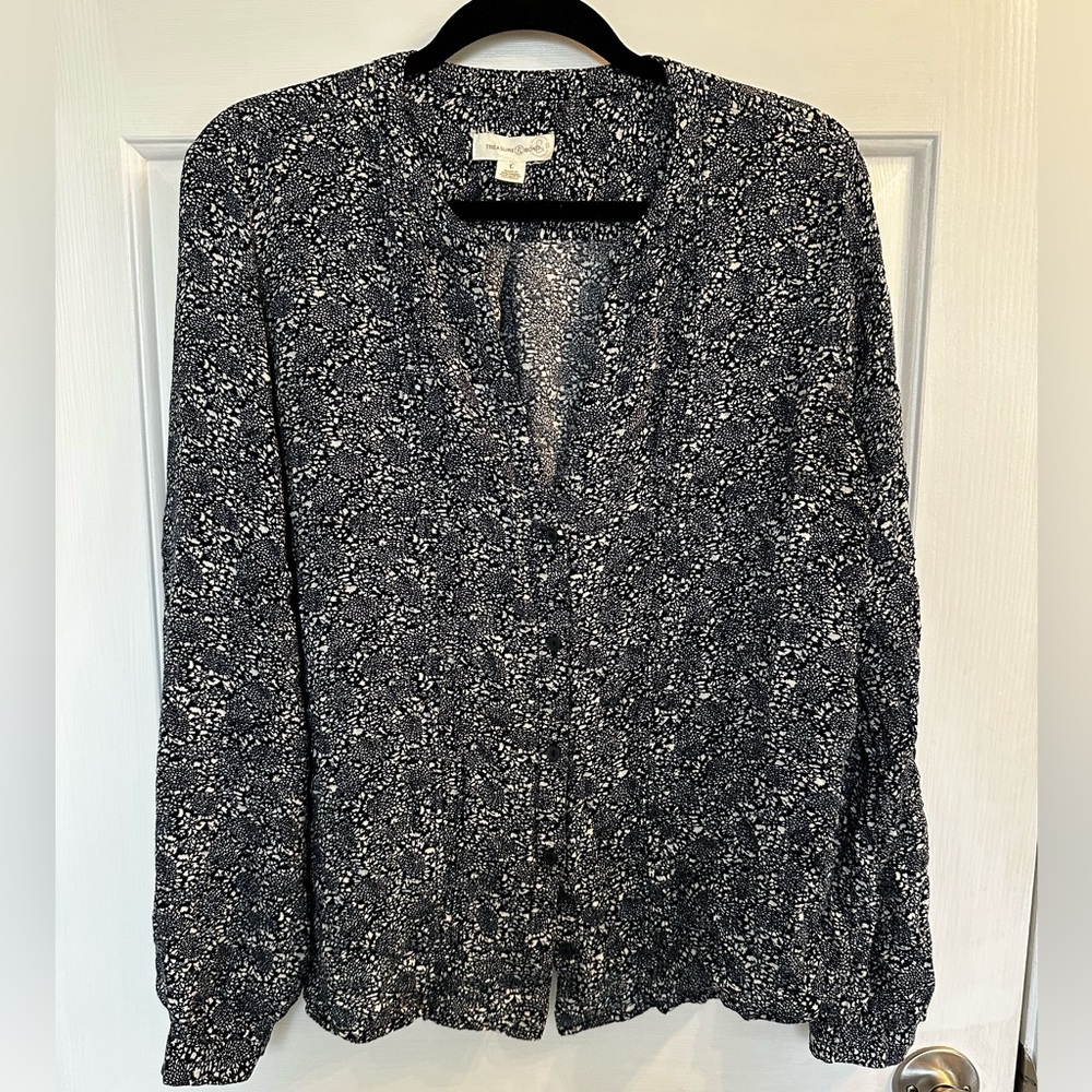Treasure & Bond Blue & White Blouse